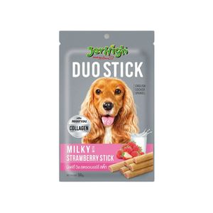 اسنک تشویقی سگ جرهای مدل milky with strawberry stick وزن 50 گرم