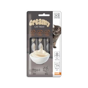بستنی گربه ام پتس مدل creamy طعم گوشت گاو و ماهی کاد وزن 60 گرم