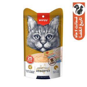 بستنی گربه ونپی مدل 8flavors وزن 350 گرم بسته 25 عددی