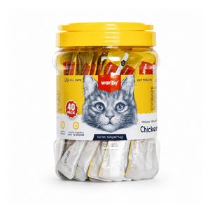 بستنی گربه ونپی مدل creamy treat pack طعم مرغ وزن 14 گرم بسته 40 عددی