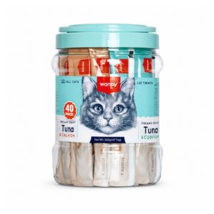 بستنی گربه ونپی مدل creamy treat pack طعم میکس ماهی وزن 14 گرم بسته 40 عددی