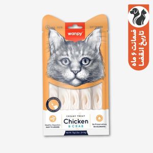 بستنی گربه ونپی مدل سفارش اروپا با طعم مرغ و خرچنگ وزن 70 گرم