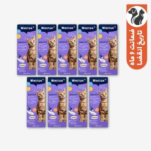 بستنی گربه وینستون مدل مرغ و ماهی وزن 120 گرم بسته 9 عددی