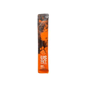 بستنی گربه یو اس پت مدل cream cat treats با طعم گوشت گاو و توت وزن 17 گرم