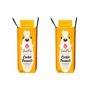 بیسکویت تشویقی سگ پاومکس مدل peanuts وزن 80 گرم بسته 2 عددی