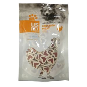 تشويقي سگ یو اس پت مدل dental heart chips وزن 100 گرم