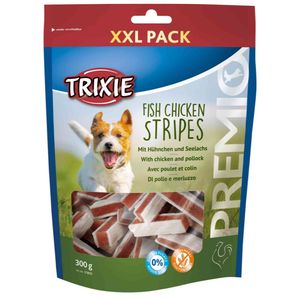 تشویقی سگ تریکسی مدل fish chicken strips وزن 300 گرم