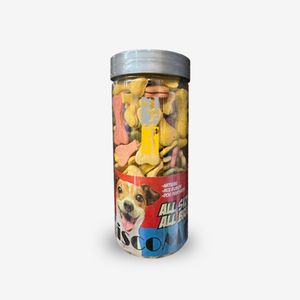 تشویقی سگ شهرپت مدل biscomix با طعم میکس طبیعی وزن ۲۲۰ گرم