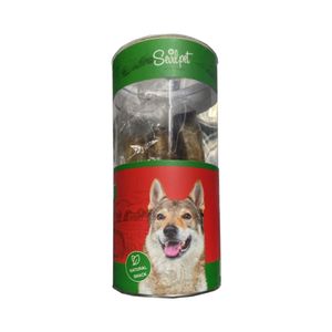تشویقی سگ مدل scalp twisted rib bone dog snack دورپیچ اسکالپ وزن 100 گرم بسته 4 عددی