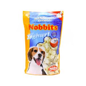 تشویقی سگ نوبی مدل nobbits yoghurt با طعم ماست وزن 200 گرم