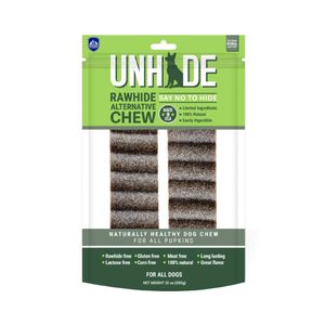 تشویقی سگ نژاد بزرگ هیمالین مدل unhide rawhide alternative chew large جویدنی طعم بادام زمینی وزن 283 گرم