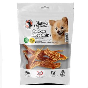 تشویقی سگ هاپومیل مدل chicken fillet chips کد 12 وزن 50 گرم