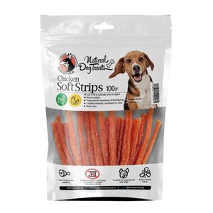 تشویقی سگ هاپومیل مدل chicken soft strips وزن 100 گرم