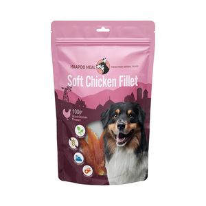 تشویقی سگ هاپومیل مدل فیله نرم مرغ کد soft chicken fillets وزن 100 گرم