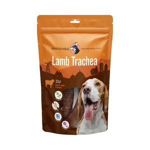 تشویقی سگ هاپومیل مدل نای بره خشک کد lamb trachea وزن 30 گرم