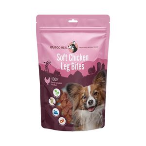 تشویقی سگ هاپومیل مدل نخودی نرم ران مرغ کد soft chicken leg bites وزن 100 گرم