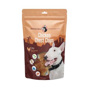 تشویقی سگ هاپومیل مدل چیپس سینه مرغ chicken chest chips وزن 30 گرم