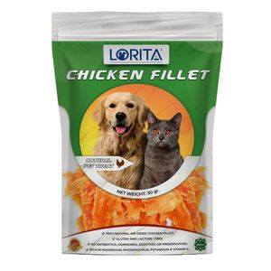 تشویقی سگ و گربه لوریتا مدل dried chicken fillet وزن 30 گرم