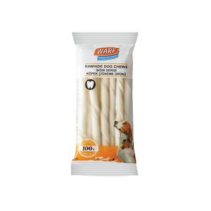 تشویقی سگ وارف مدل white rawhide twisted sticks s وزن 120 گرم