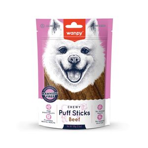تشویقی سگ ونپی مدل chewy puff stick طعم گوشت گاو وزن 100 گرم