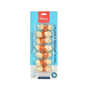تشویقی سگ ونپی مدل chicken & rawhide warps طعم مرغ وزن 100 گرم