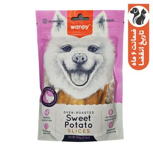 تشویقی سگ ونپی مدل sweet potato slices طعم سبزیجات وزن 100 گرم