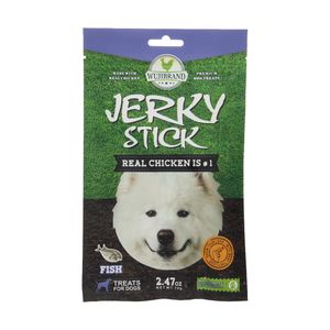 تشویقی سگ ووجی برند مدل jerky stick fish 905794 کد 1527 وزن 70 گرم
