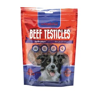 تشویقی سگ وگن بو مدل دنبلان گاو طعم گوشت گاو وزن 100 گرم