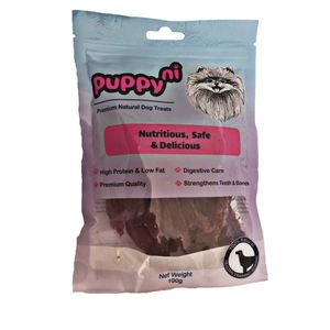تشویقی سگ پاپی نی مدل duck jerky وزن 100 گرم