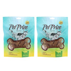 تشویقی سگ پت پرایز مدل beef tripe وزن 40 گرم بسته 2 عددی