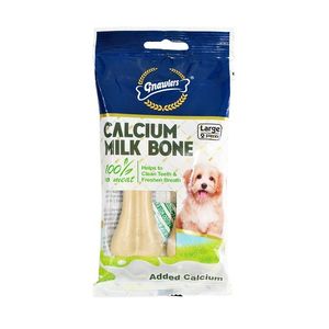 تشویقی سگ گناولز مدل calcium milkbone2 وزن 110 گرم بسته 2 عددی