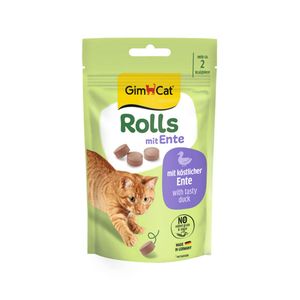 تشویقی گربه جیم کت مدل rolls with duck با طعم اردک وزن 40 گرم