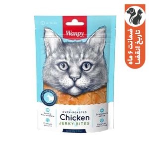 تشویقی گربه ونپی مدل crispy jerky bites طعم مرغ وزن 80 گرم