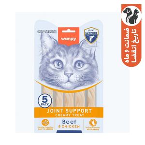 تشویقی گربه ونپی مدل joint support طعم مرغ و گوشت بسته 5 عددی وزن 70 گرم