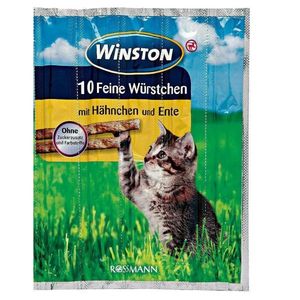 تشویقی گربه وینستون مدل hähnchen & ente وزن 25 گرم بسته 5 عددی