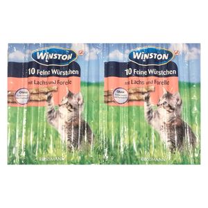 تشویقی گربه وینستون مدل mit lachs & forelle وزن 25 گرم بسته 10عددی