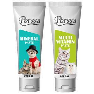 خمیر مولتی ویتامین و مینرال گربه پرسا مدل paste وزن 200 گرم بسته 2 عددی