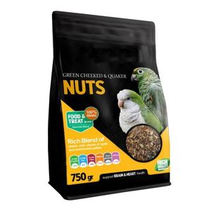 خوراک آجیلی گرینچیک مدل topfeed green cheeked & quaker وزن 750 گرم