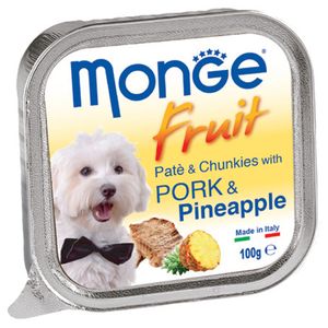 خوراک سگ مونژ مدل pate & chunks with pork and pineapple 13253 با طعم گراز و آناناس وزن 100 گرم1007791
