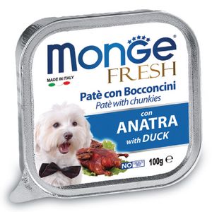 خوراک سگ مونژ مدل pate and chunks with duck 13048 با طعم اردک وزن 100 گرم1007792