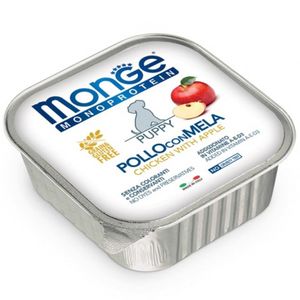 خوراک سگ مونگه مدل junior chicken with apple 14380 با طعم مرغ و سیب وزن 150 گرم