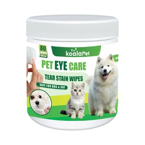 دستمال مرطوب سگ و گربه مخصوص اطراف چشم کوالاپت مدل eye wipes01 بسته 80 عددی