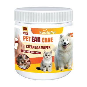 دستمال مرطوب گوش سگ و گربه کوالاپت مدل ear wipes01 بسته 80 عددی