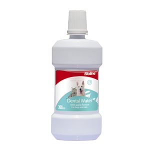 دهانشویه سگ و گربه بایولاین مدل dental water حجم 300 میلی لیتر