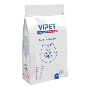 غذا خشک سگ بالغ وی پت مدل small breed با طعم مرغ و ماهی وزن 1.5 کیلوگرم