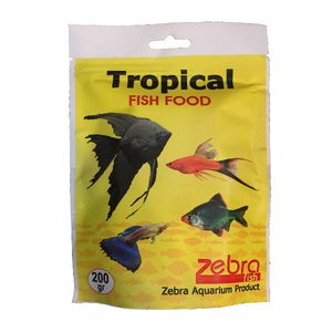 غذا خشک ماهی زبرا مدل tropical وزن 200 گرم