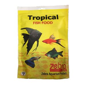 غذا خشک ماهی زبرا مدل tropical وزن 500 گرم