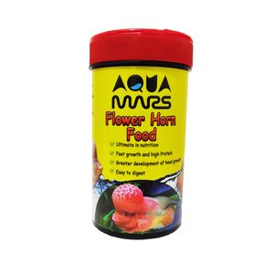 غذا ماهی آکوا مارس مدل flower horn کد a10 وزن 150 گرم