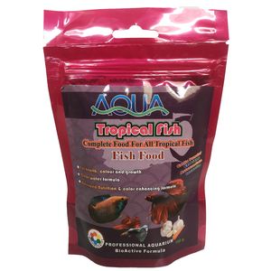 غذا ماهی آکوا مدل tropical fish food وزن 100گرم