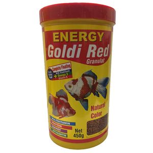 غذا ماهی انرژی مدل goldi red granulat وزن 450 گرم